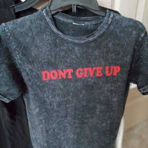 Brand new stone washed short sleeves T-shirt with red letters